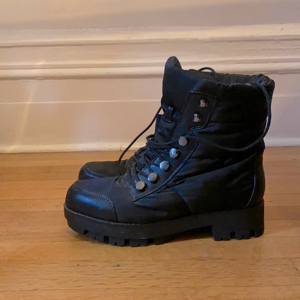 Halston Lace Up Winter boot with platform sole